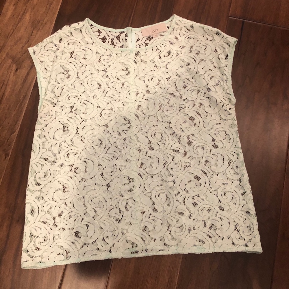 Ann Taylor loft mint green shirt size m euc